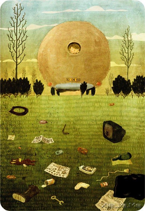 复古而温馨的插画